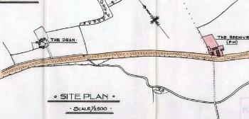 Site plan: position of Beehive Colesden